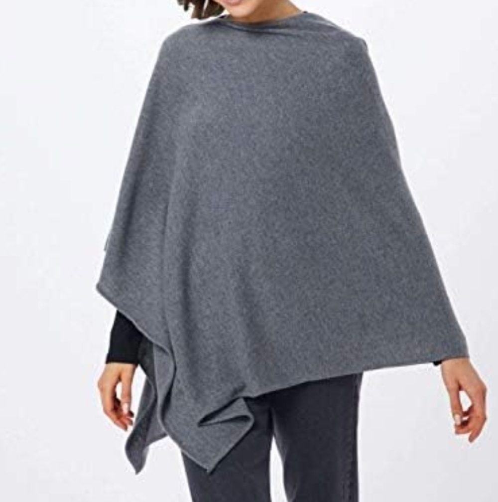 Part Two Copenhagen Denmark Cashmere Wool Blend Green Poncho
